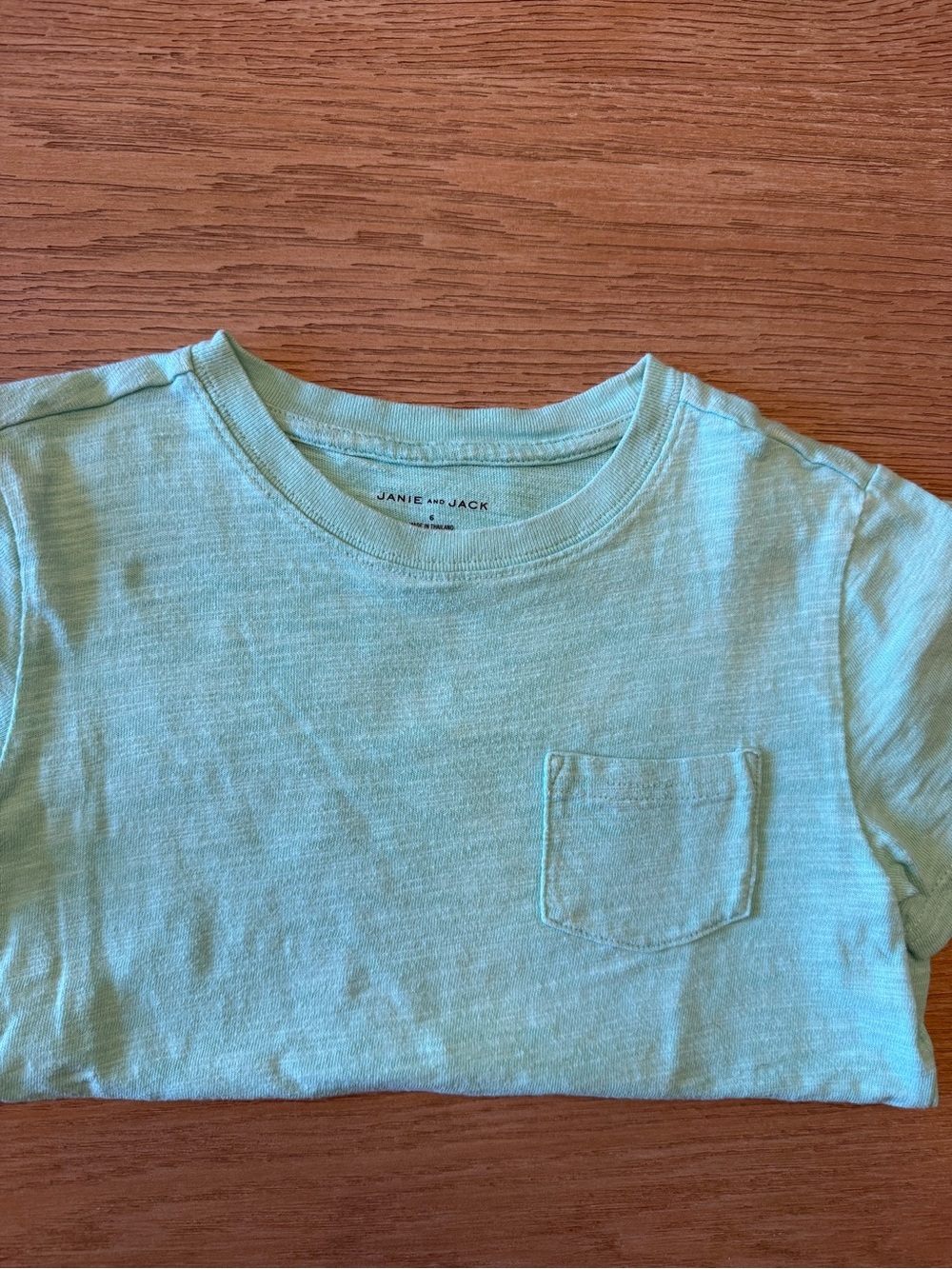 Janie and Jack Boys Sz 6 Mint Green Pocket Tee